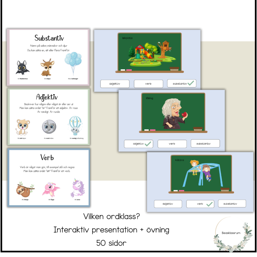 Vilken ordklass? Interaktiv övning