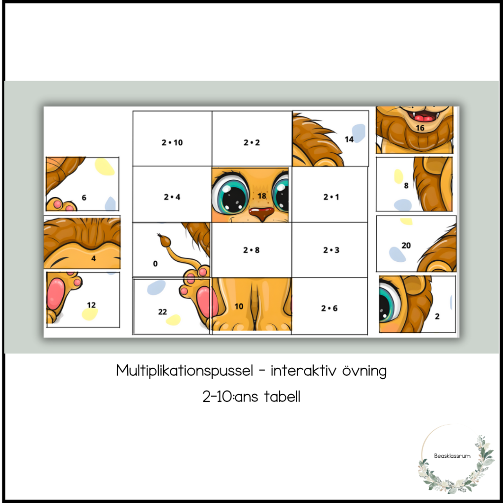 Multiplikationspussel – interaktiv övning