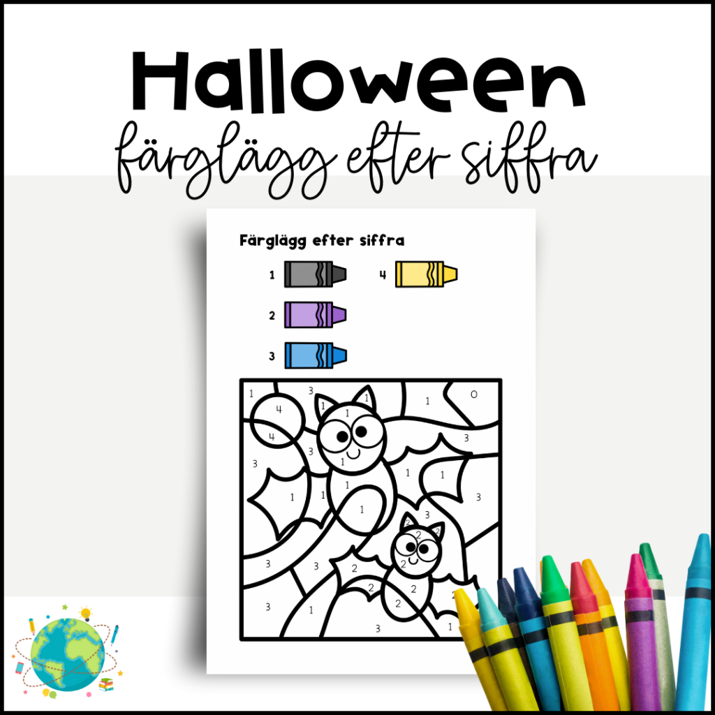 Halloween – Färglägg efter siffra