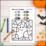 Halloween – Räkna och färglägg multiplikation - bild 2