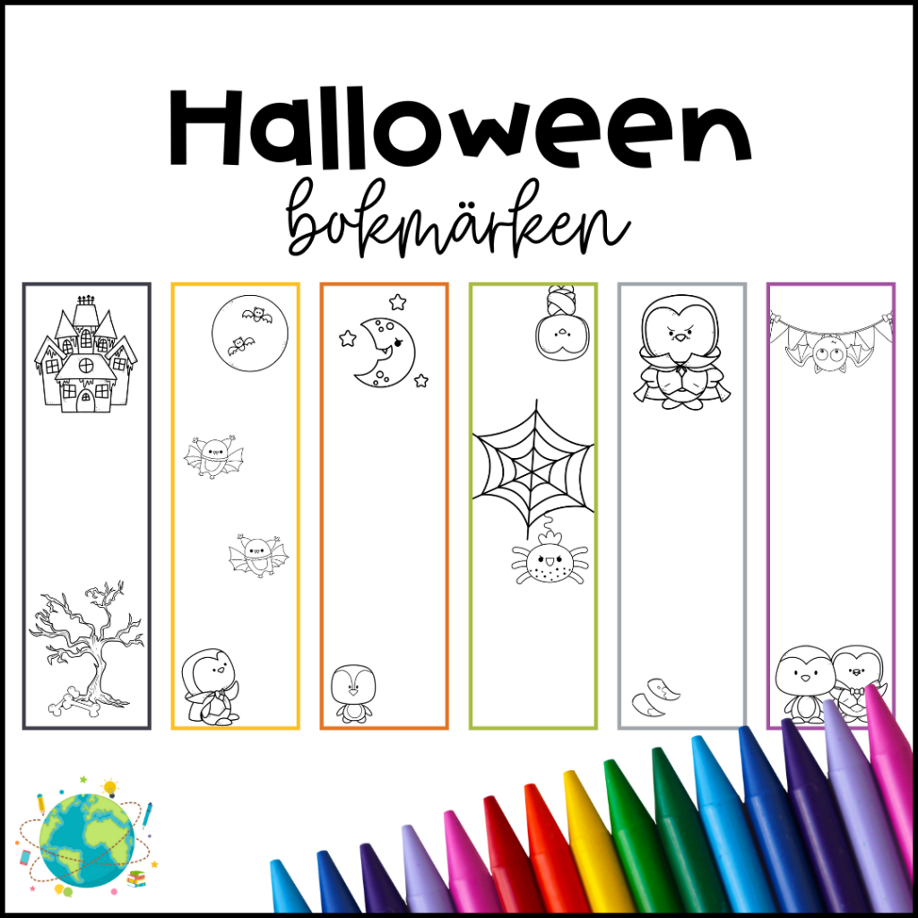 Bokmärken – Måla Halloween