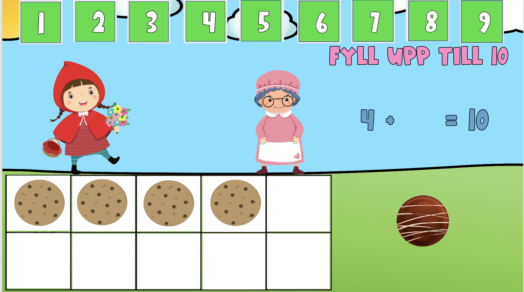 Fyll upp till 10 - interaktiv övning