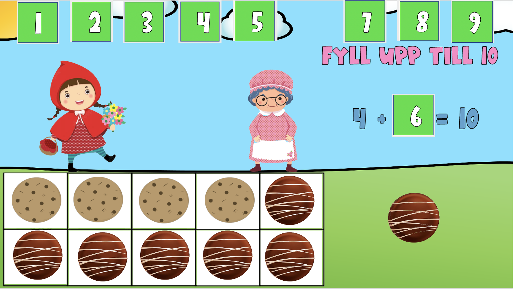 Fyll upp till 10 - interaktiv övning