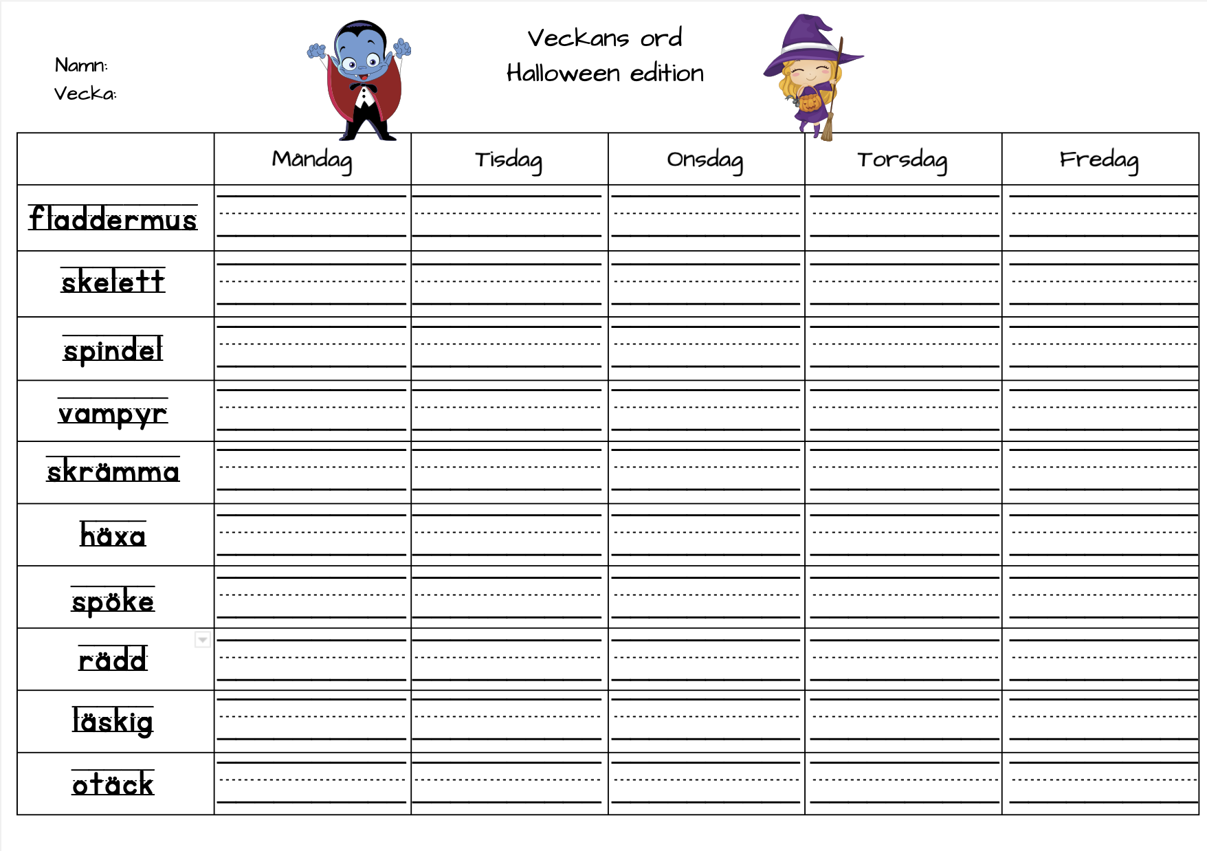 Veckans ord - halloween