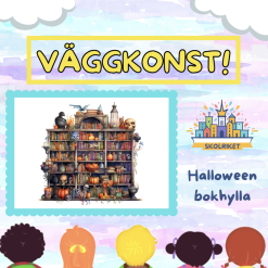 Väggkonst - Halloween bokhylla