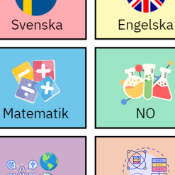 Schema skyltar med bildstöd (både färg/utan färg)