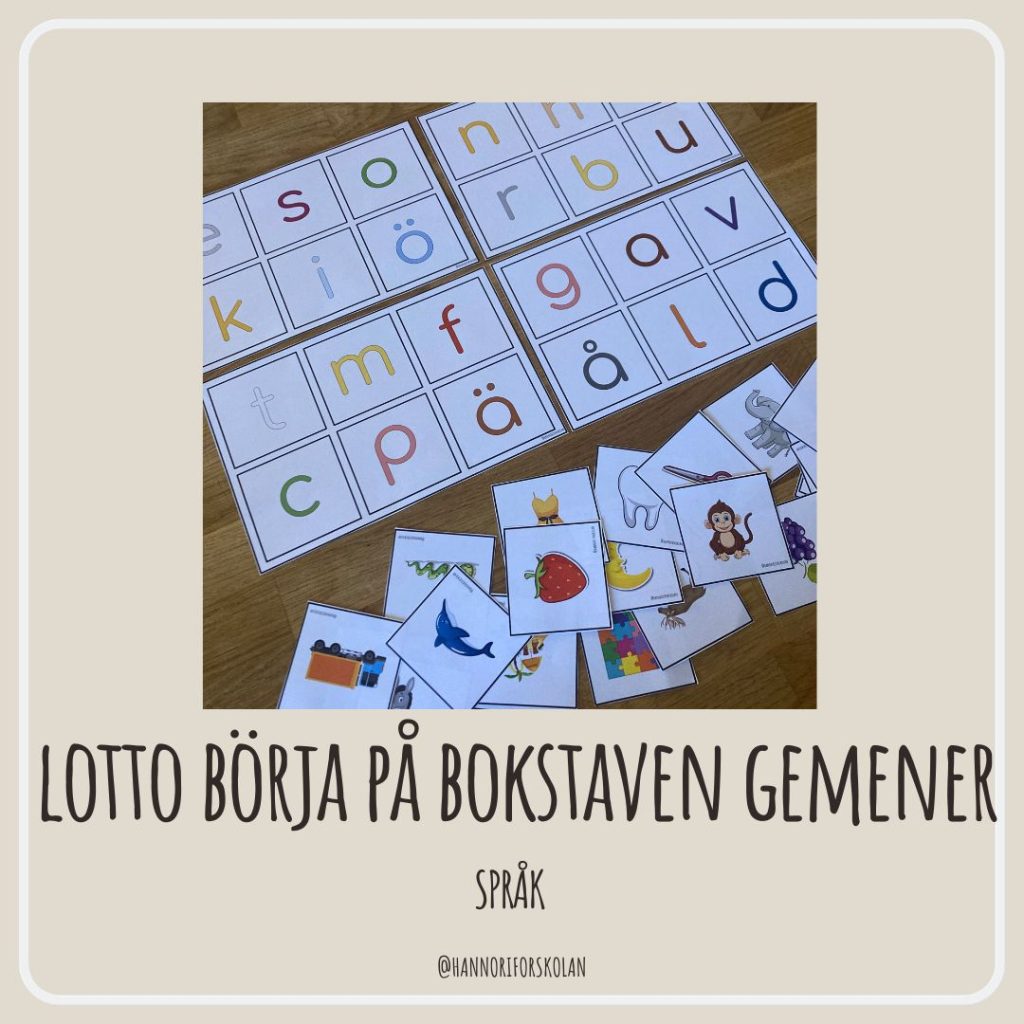 Lotto börja på bokstaven – gemener