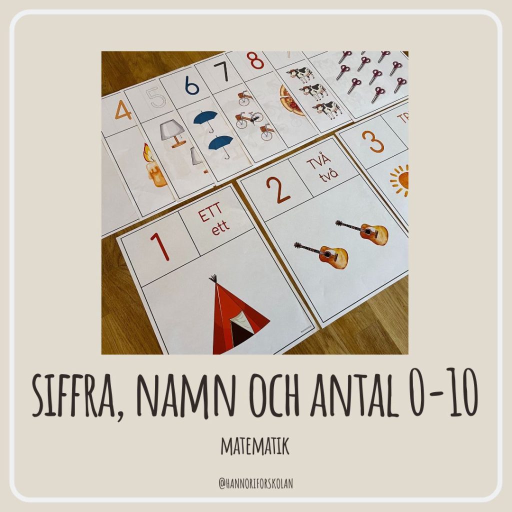 Siffra, namn och antal 0-10 (A4)