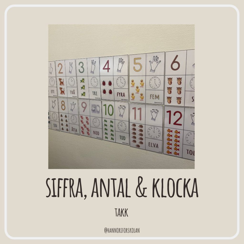 Siffra, antal & klocka 0-12