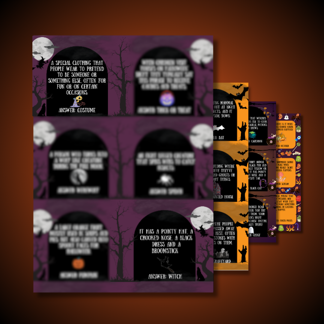 Engelska Pratkort Halloween-gissa ordet