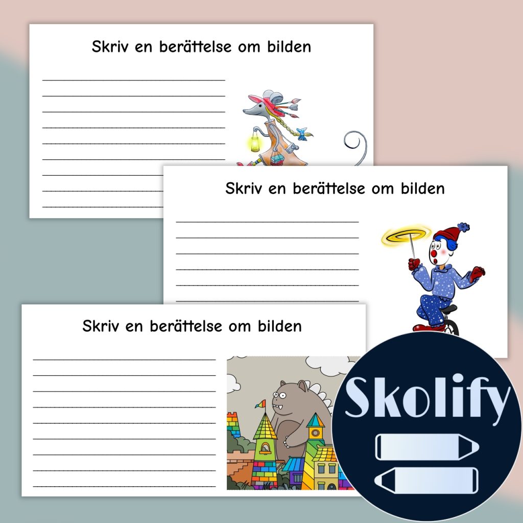 Skrivövningar med roliga bilder!
