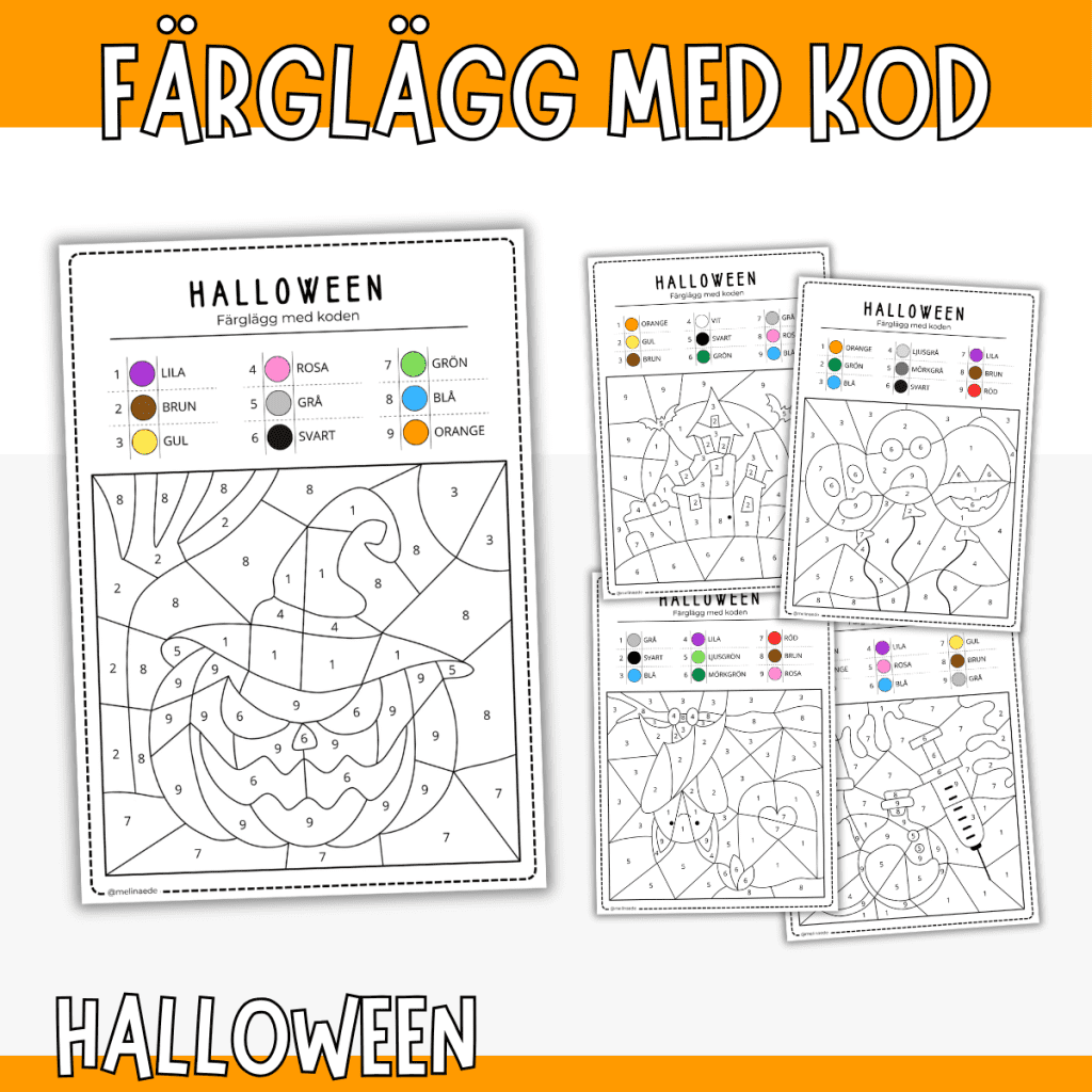Färglägg med kod – halloween