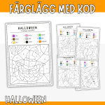 Färglägg med kod – halloween - bild 1