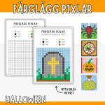 Pixelbilder – färglägg dolda motiv halloween - bild 1