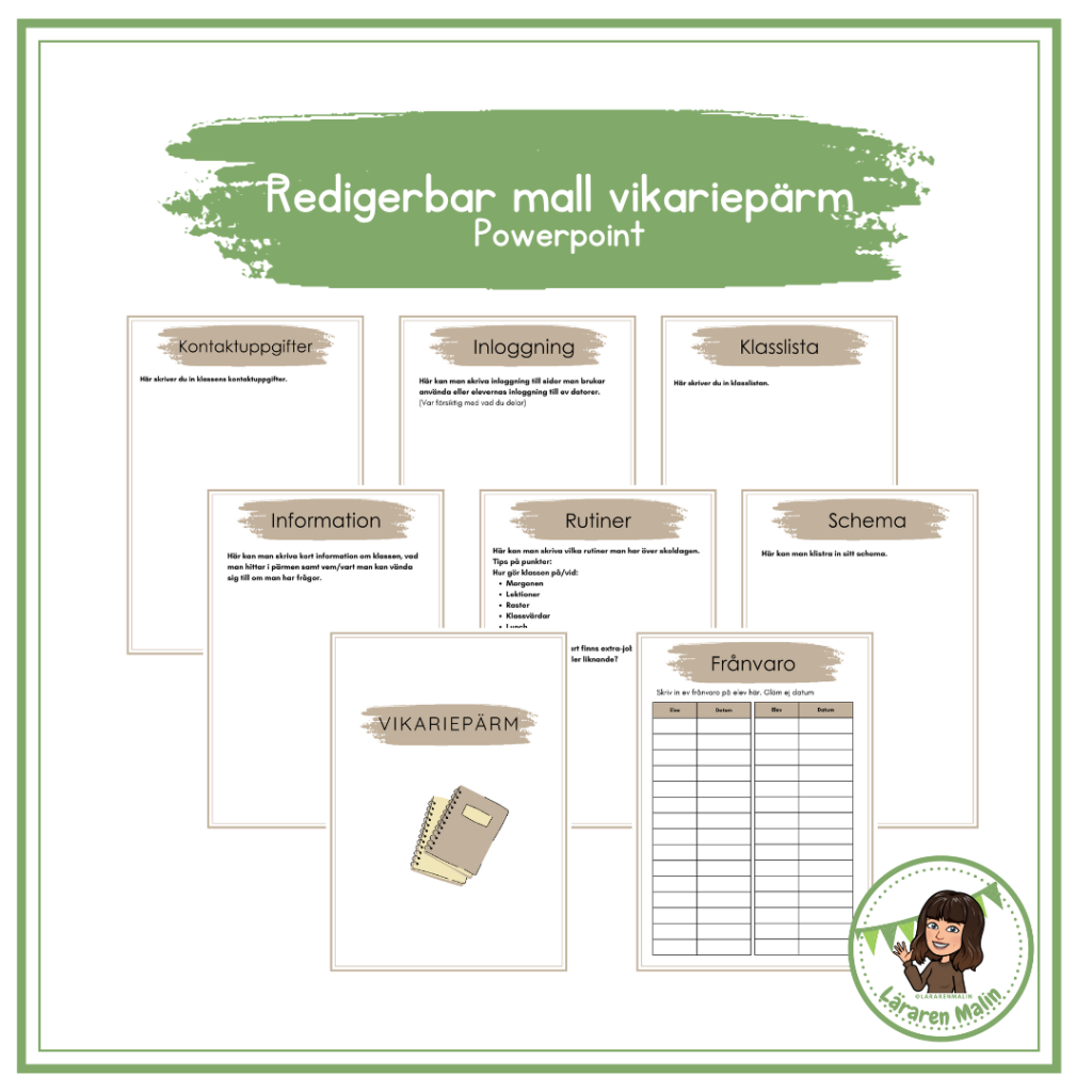 Redigerbar mall till vikariepärm (power-point)