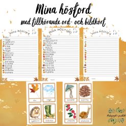 Mina höstord med tillhörande ord- och bildkort.