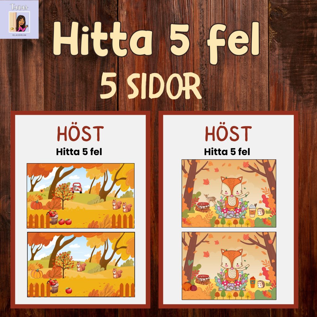 Hitta 5 fel (hösttema)