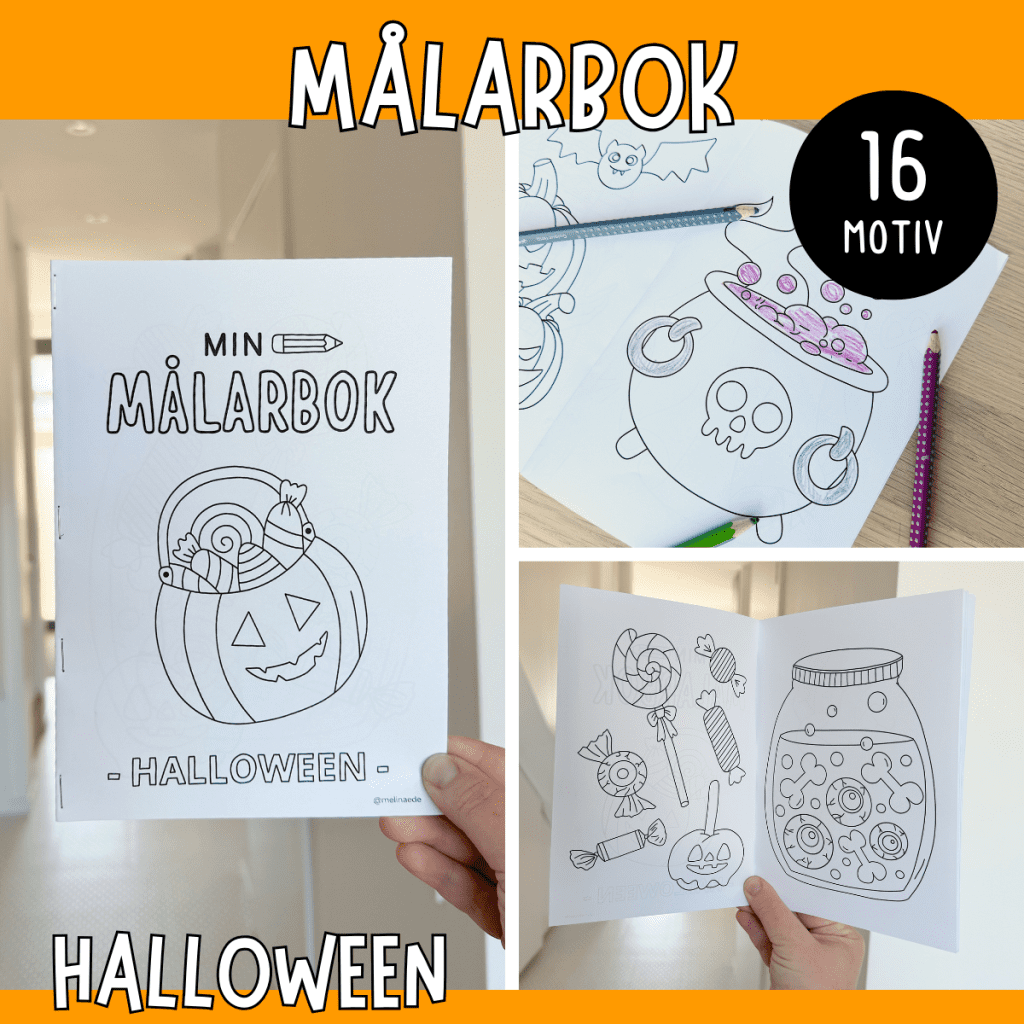 Målarbok – häfte med målarbilder till halloween