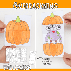 Halloweenpyssel - pumpor som öppnas