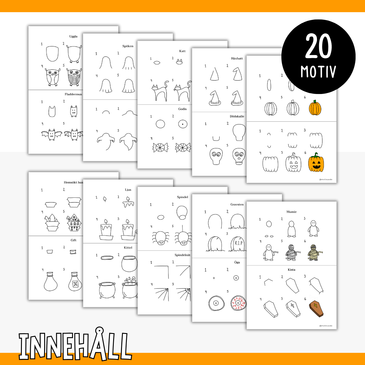 Lär dig rita steg för steg – tema halloween