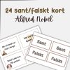 Alfred Nobel fakta (sant eller falskt kort)