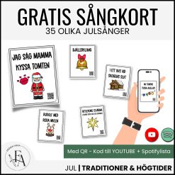 34 sångkort med bildstöd för barn - tema jul