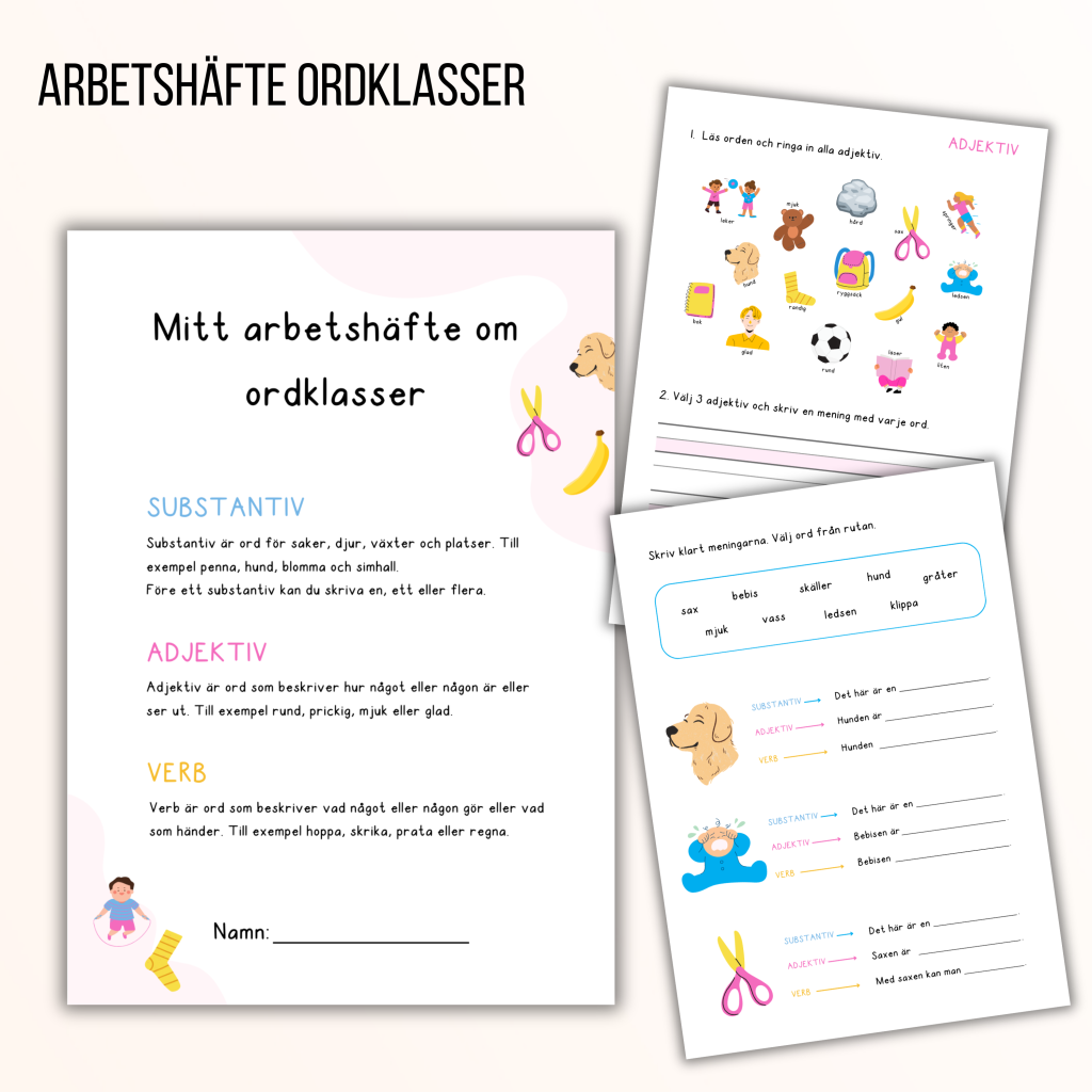 Ordklasser arbetshäfte (+ facit)