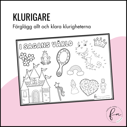 Bordstablett / Färgläggning / Arbetsblad med Sagotema