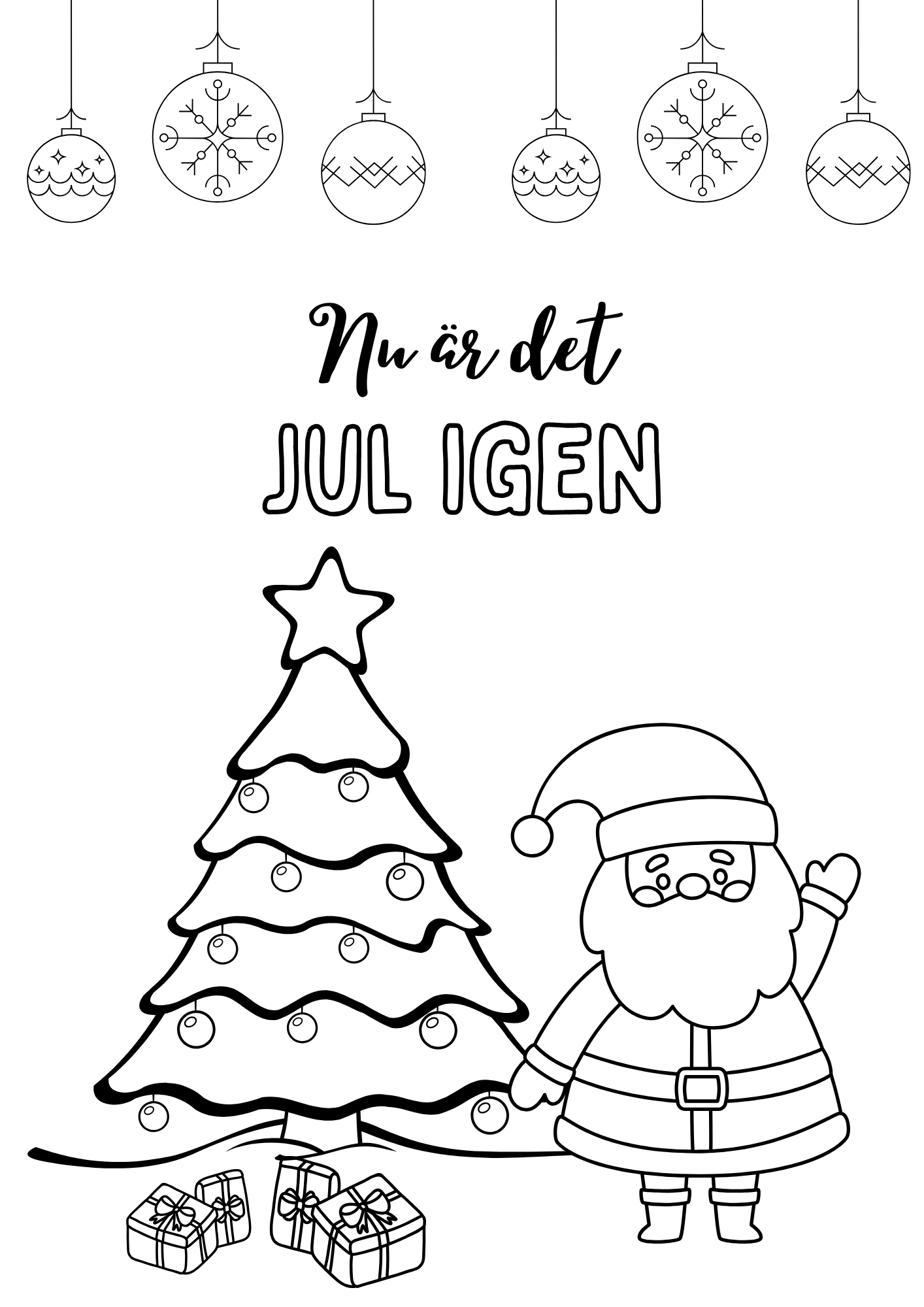 Målarbok/målarbilder med jul- vintertema