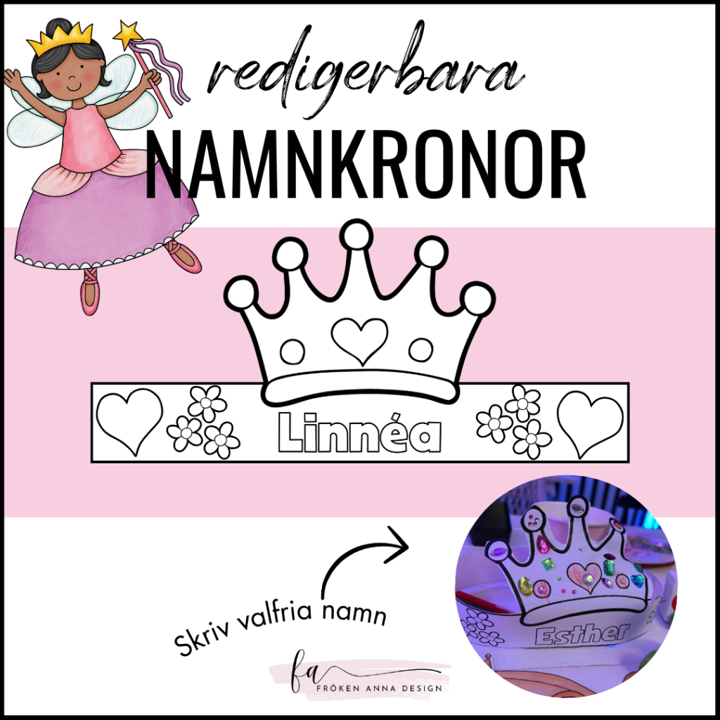 Personliga namnkronor (redigerbar fil)