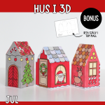 Julpyssel – färglägg och gör hus i 3D - bild 1