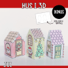 Julpyssel - färglägg och gör hus i 3D