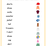 My second English- häfte som tränar på ”Clothes, school, body”. - bild 4