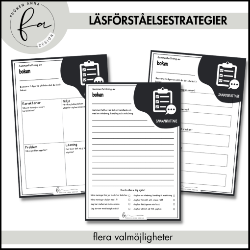 Läsförståelse / Läsförståelsestrategier och arbetsblad