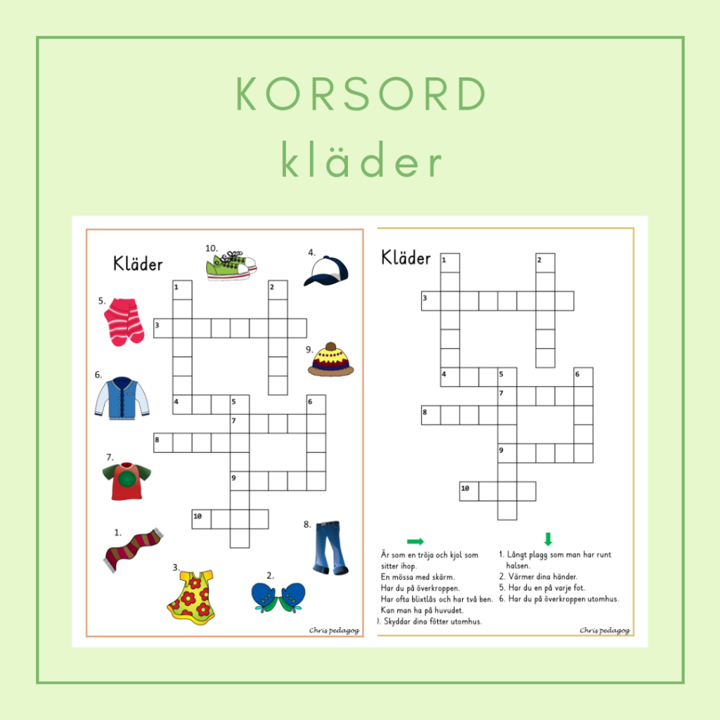 Korsord kläder
