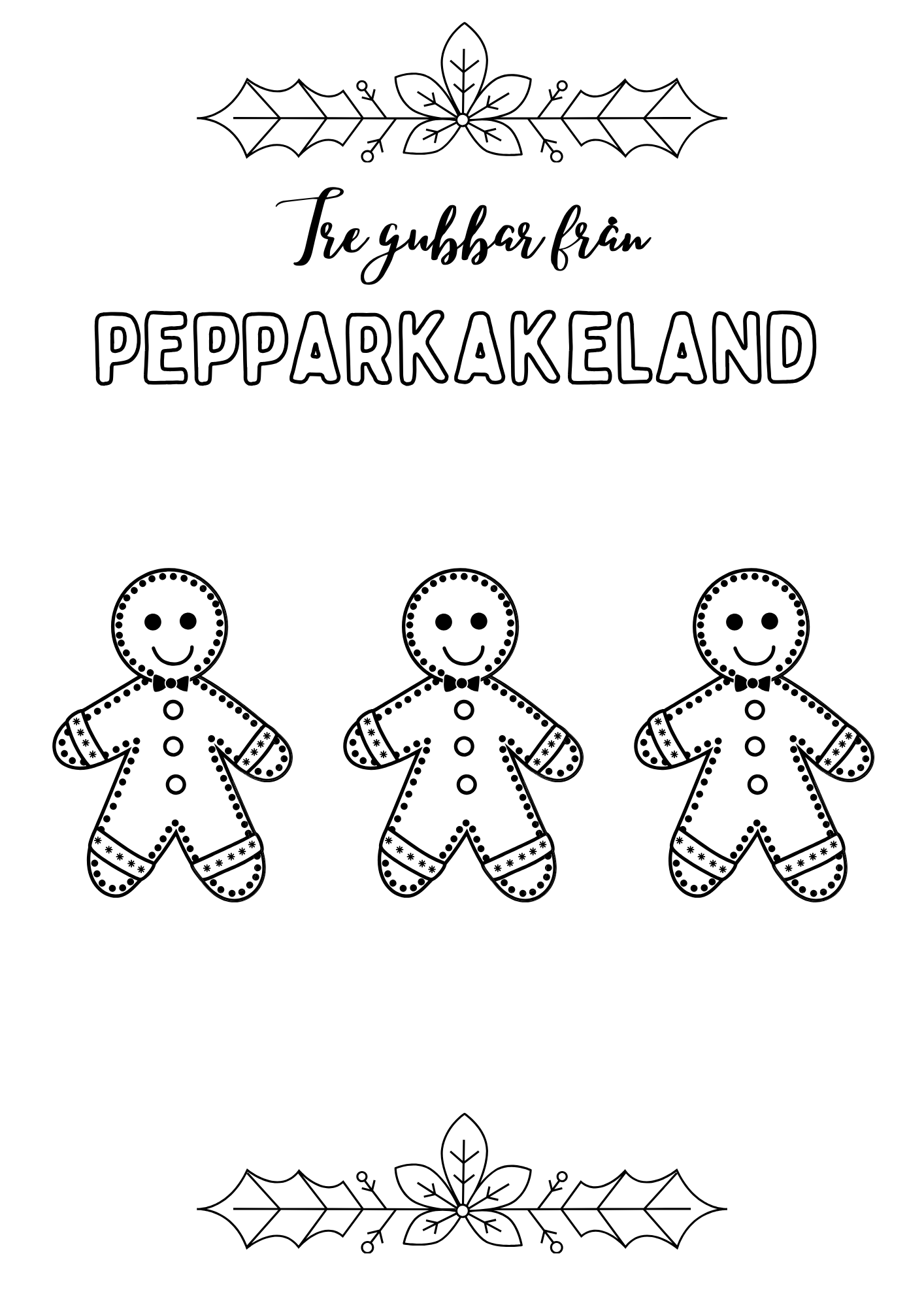 Målarbok/målarbilder med jul- vintertema