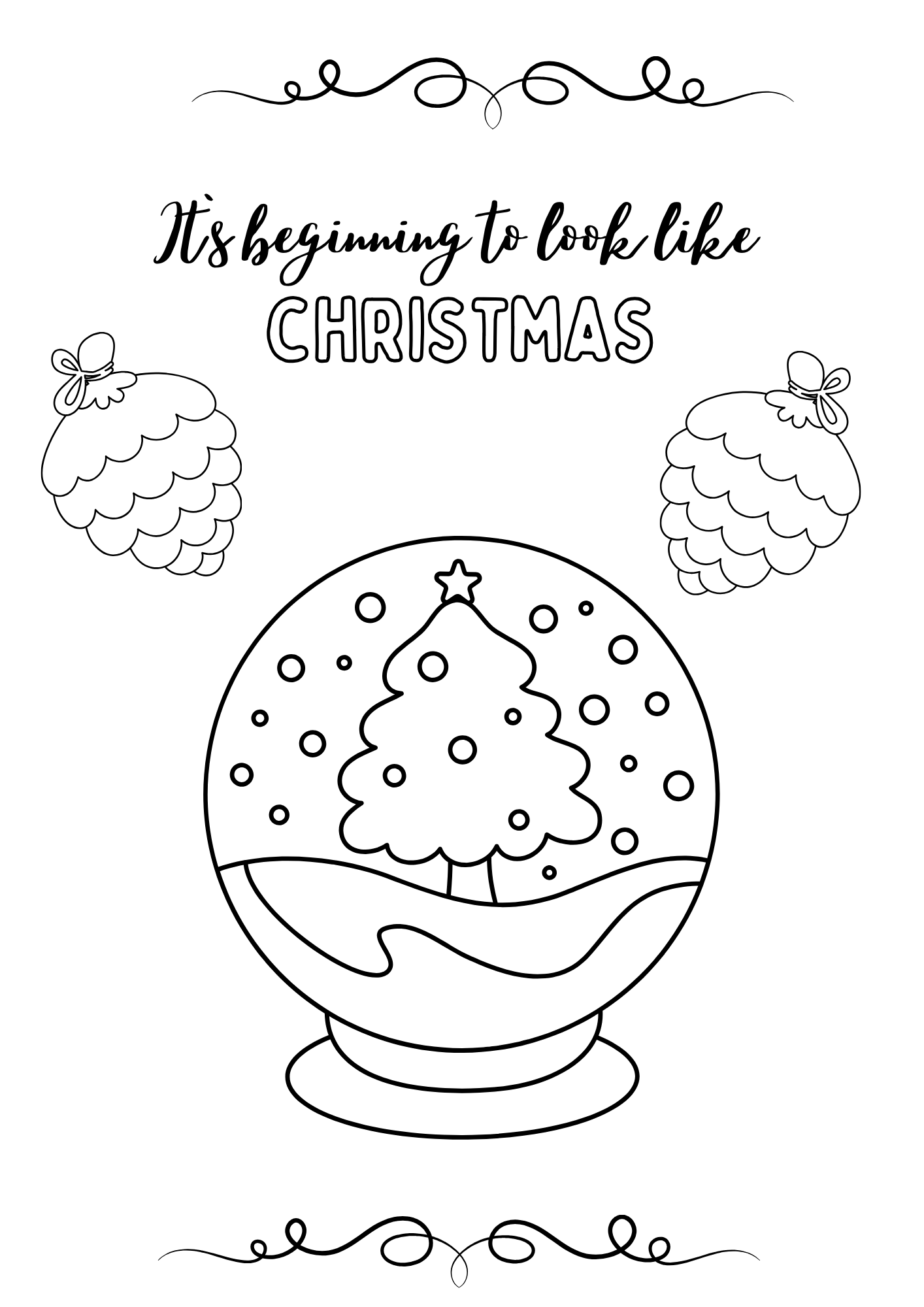 Målarbok/målarbilder med jul- vintertema