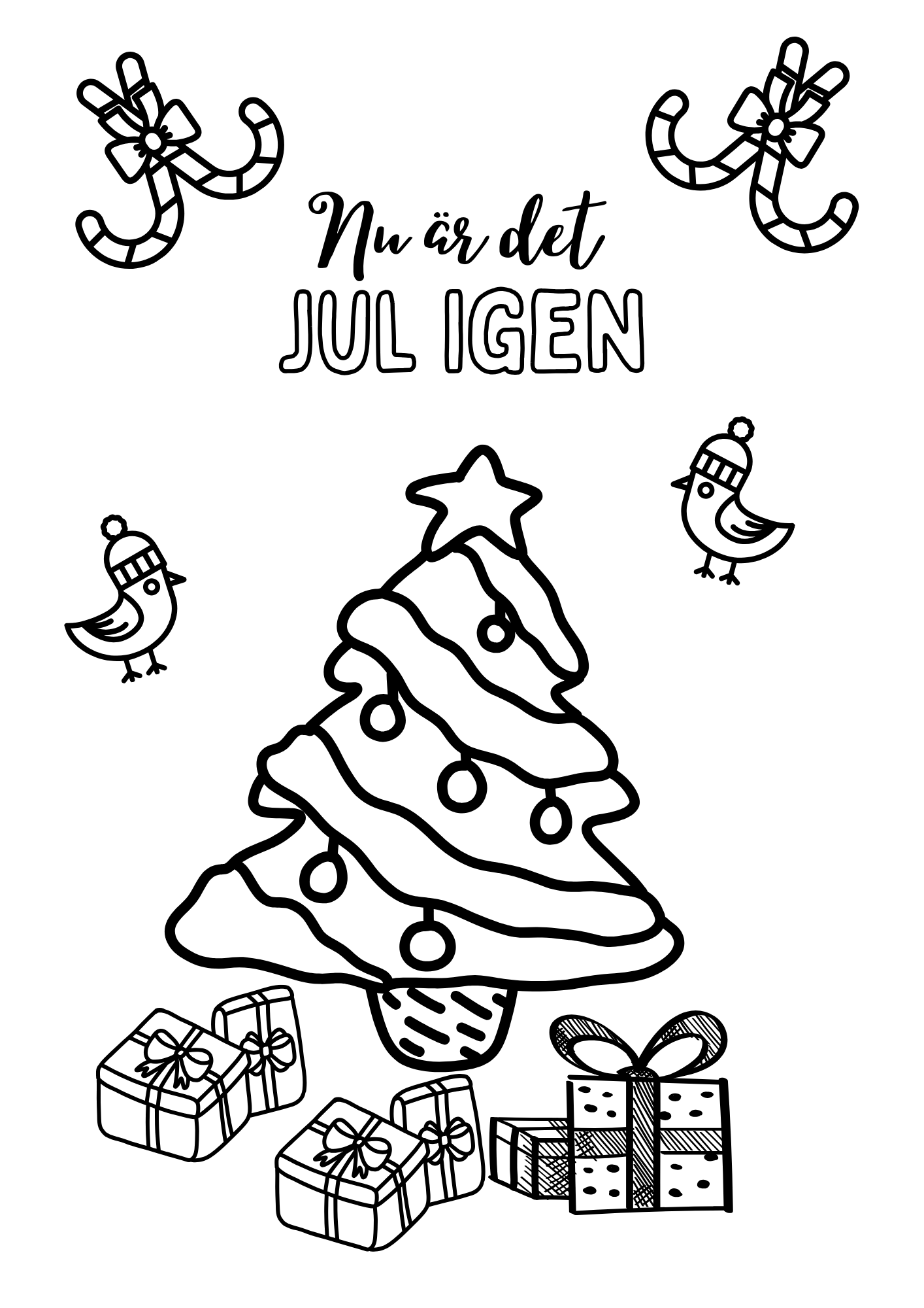 Målarbok/målarbilder med jul- vintertema