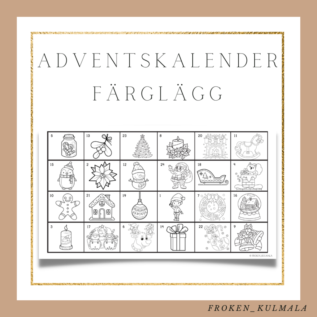Adventskalender färglägg