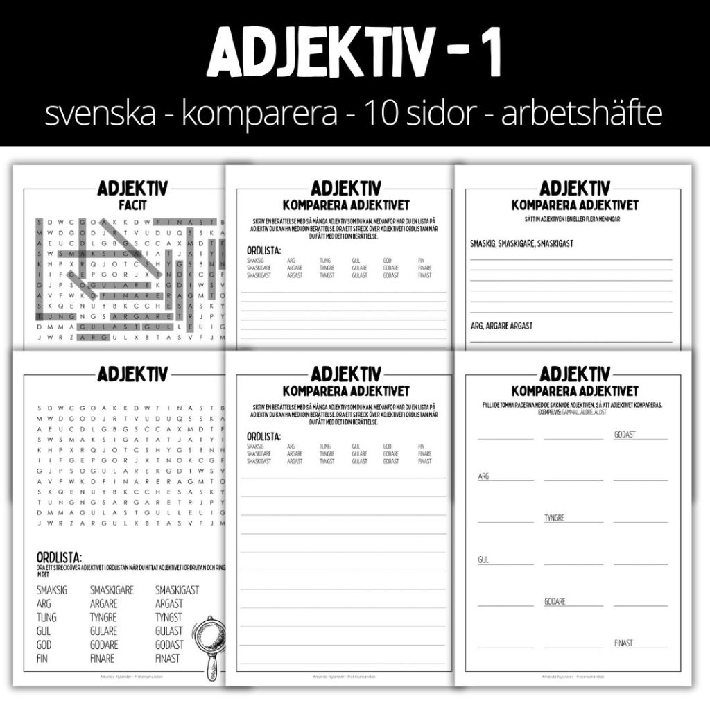 Adjektiv – 1– 10 sidor – arbetshäfte
