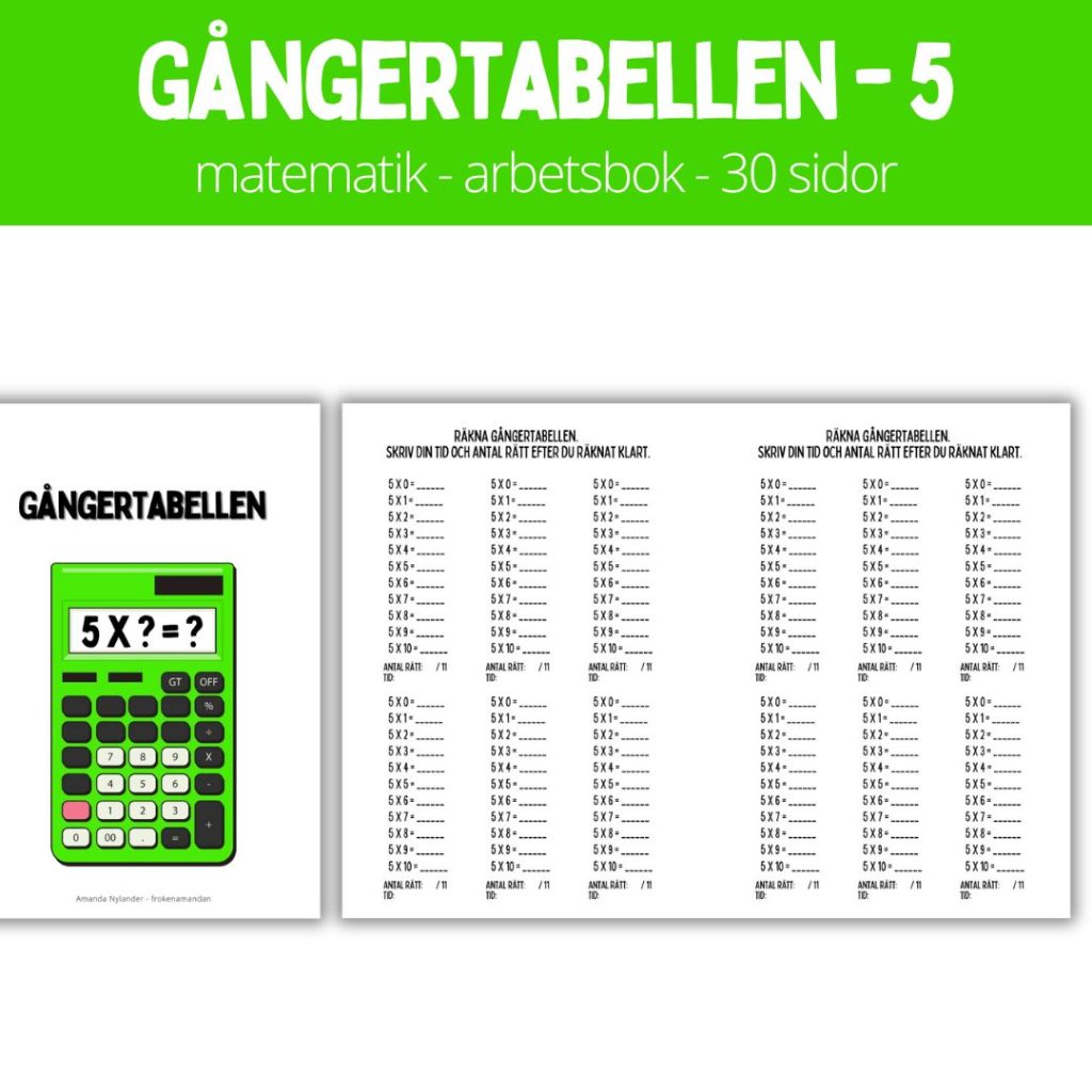 Gångertabellen – 5 – 30 sidor