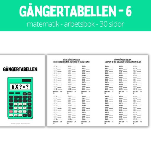 Gångertabellen - 6 - 30 sidor