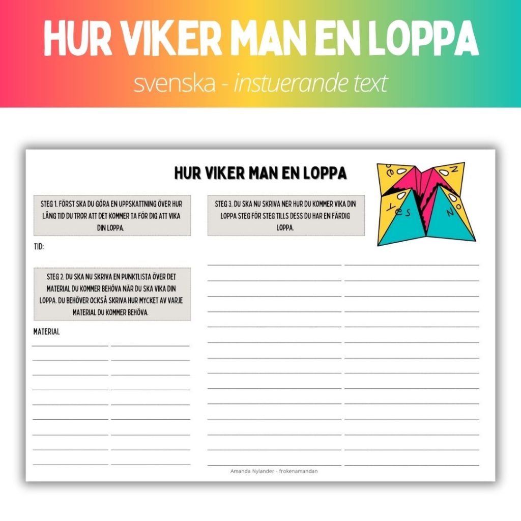Instruerande text – hur man viker en loppa