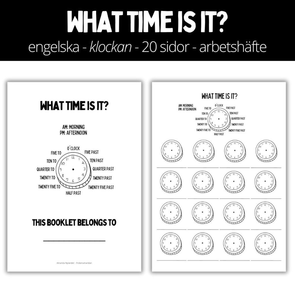 What time is it? – 20 sidor – arbetshäfte