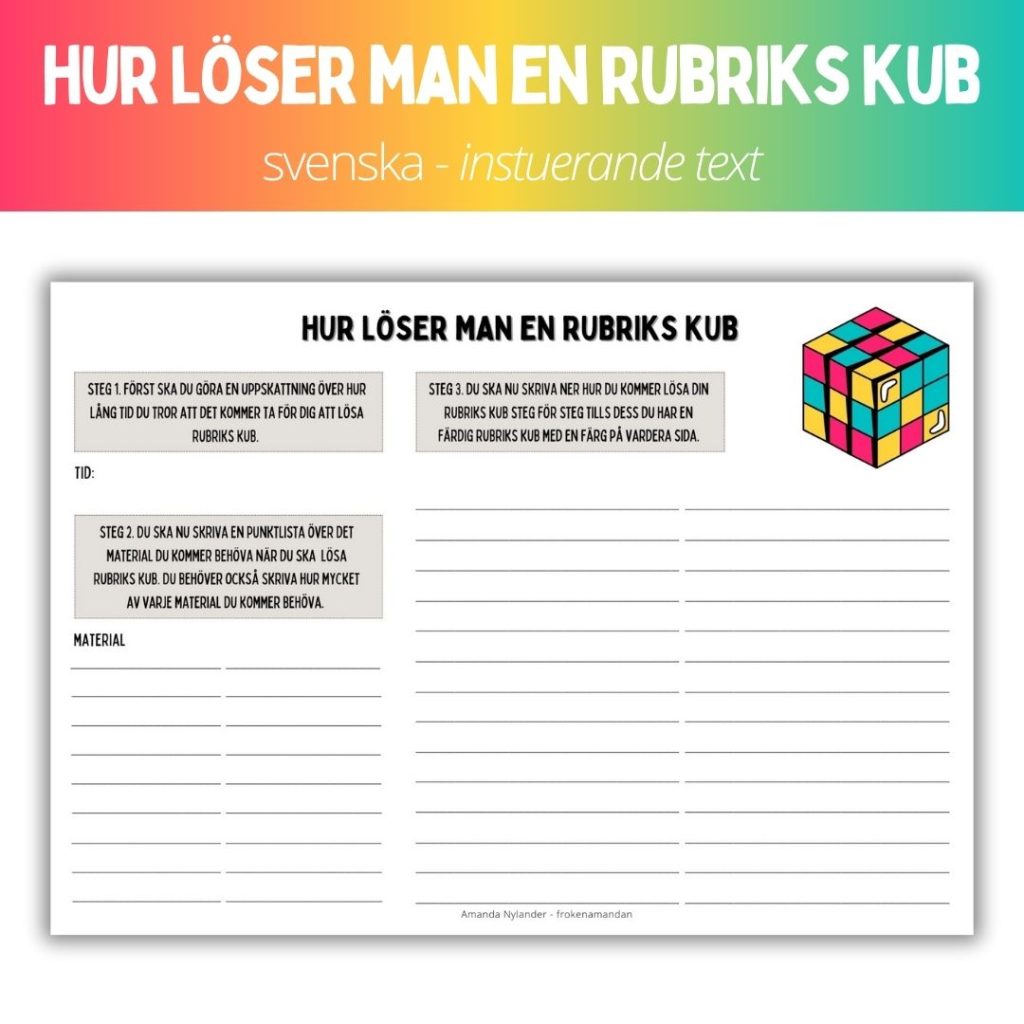 Instruerande text – hur löser man en rubriks kub