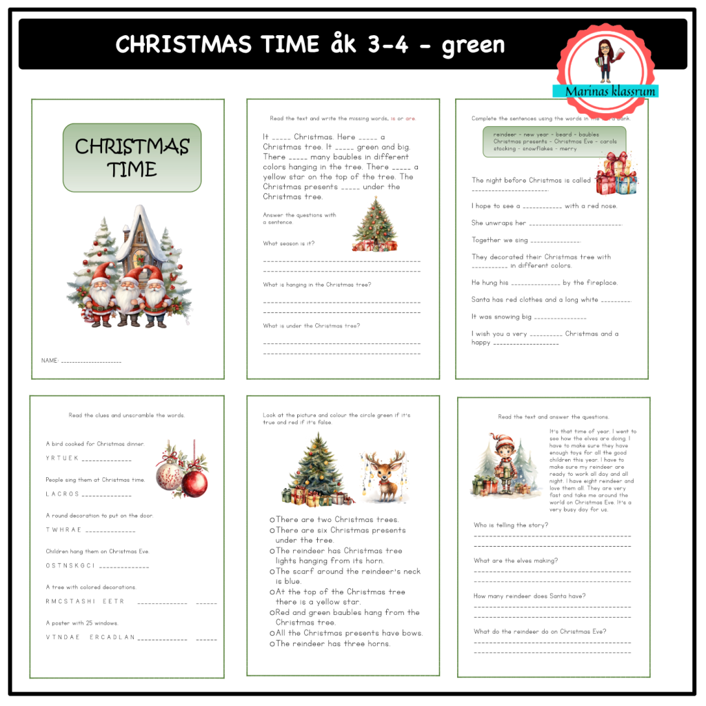 Christmas time åk 3-4 green