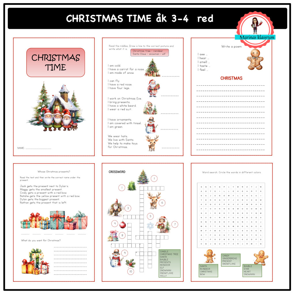 Christmas time åk 3-4 red