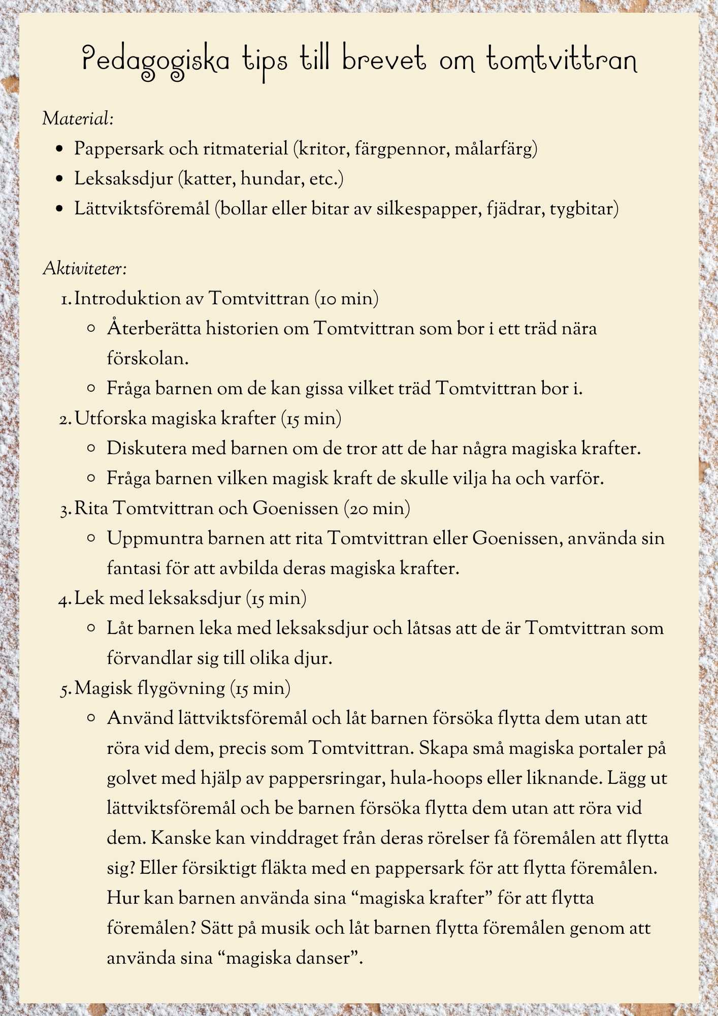 Nissebrev från Goenissen - till förskolan