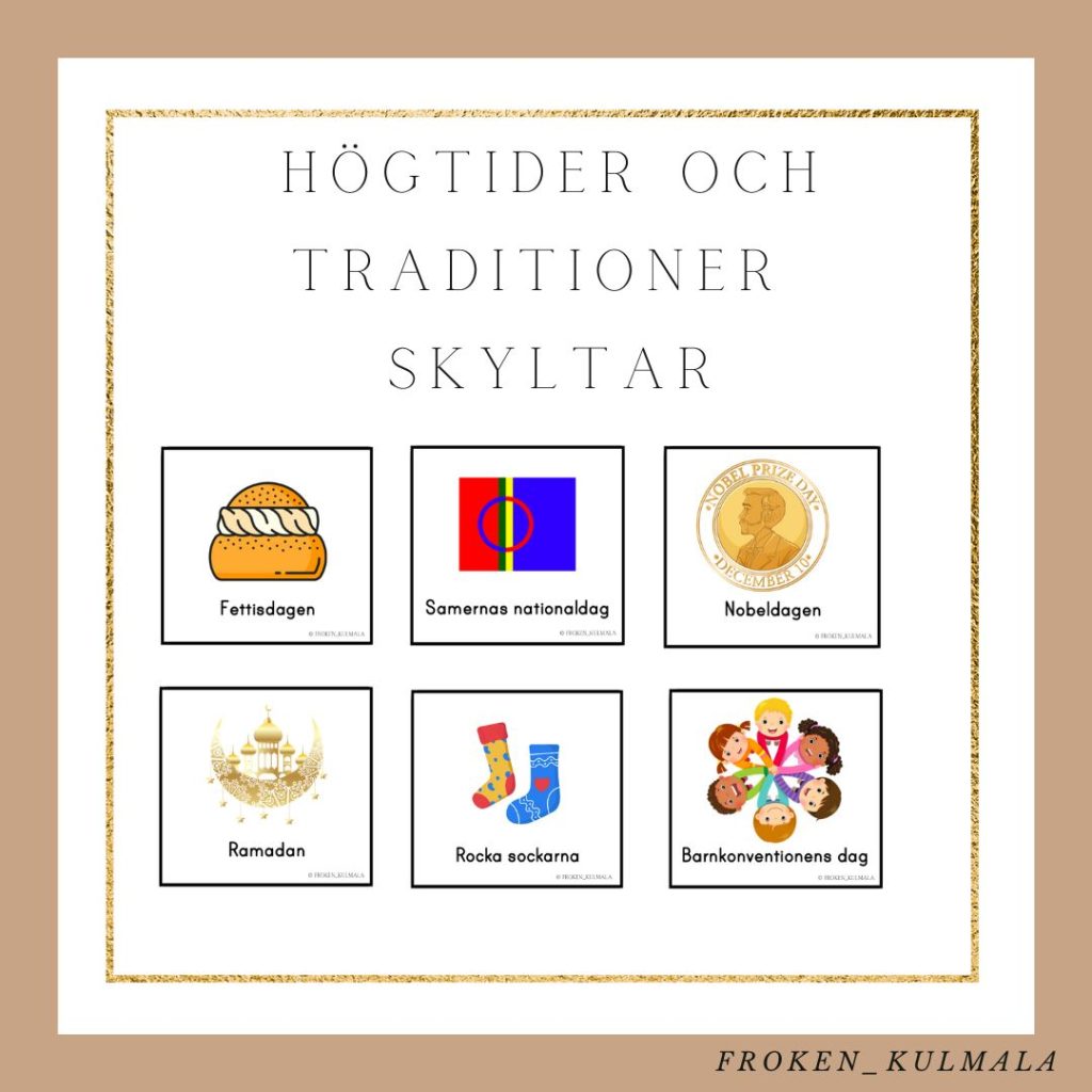 Högtider och traditioner skyltar