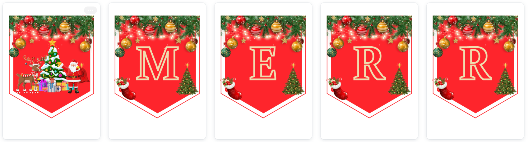 God Jul/Merry Christmas (vimplar, mallar till tipspromenad, bilder att färglägga)